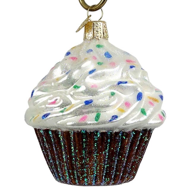 White Frosted Cupcake Ornament