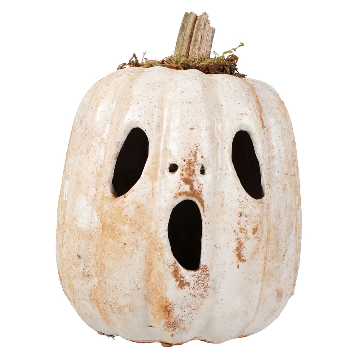 White Ghost Face Pumpkin Jack-O’-Lantern - Halloween