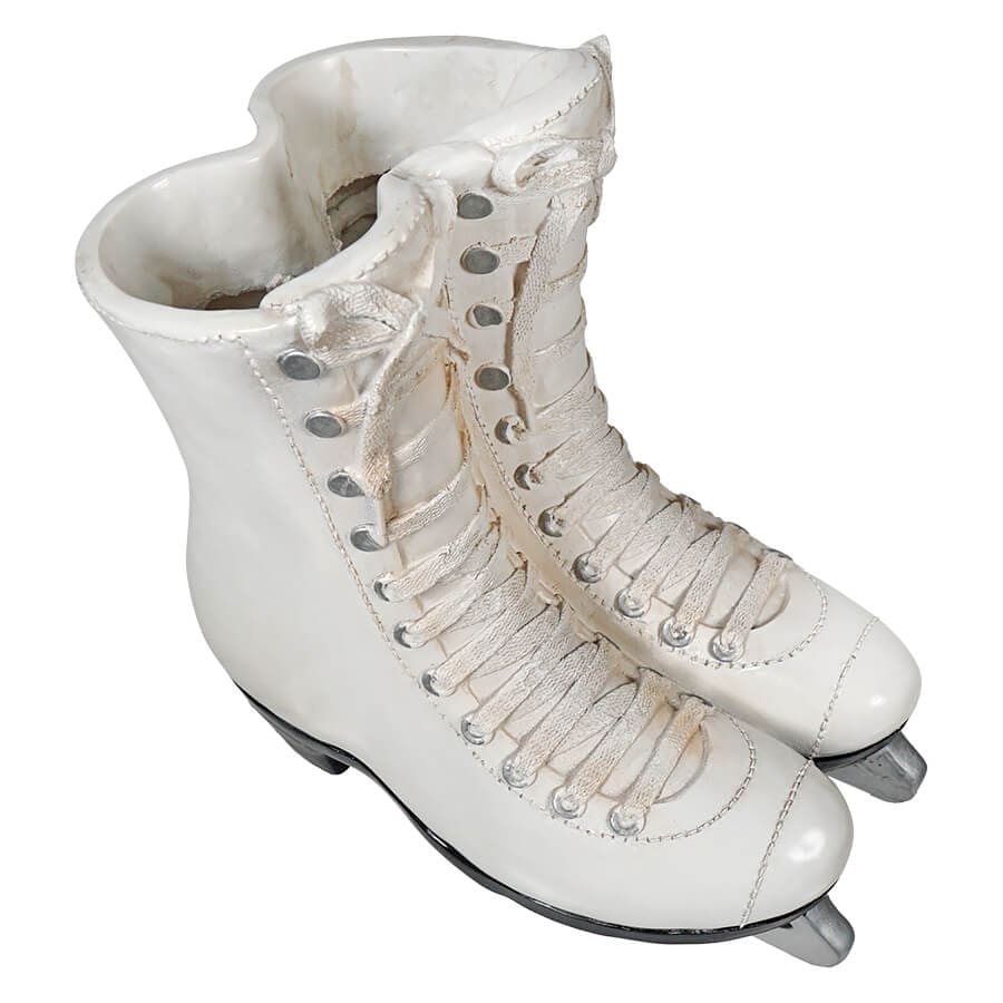 White Ice Skates Planter