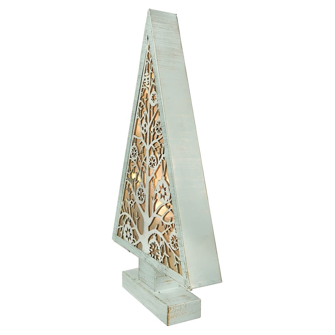 White Lighted Metal & Wood Tree