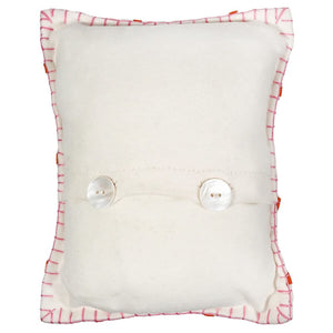 White Pillow With Brown Rabbit Holding Carrot