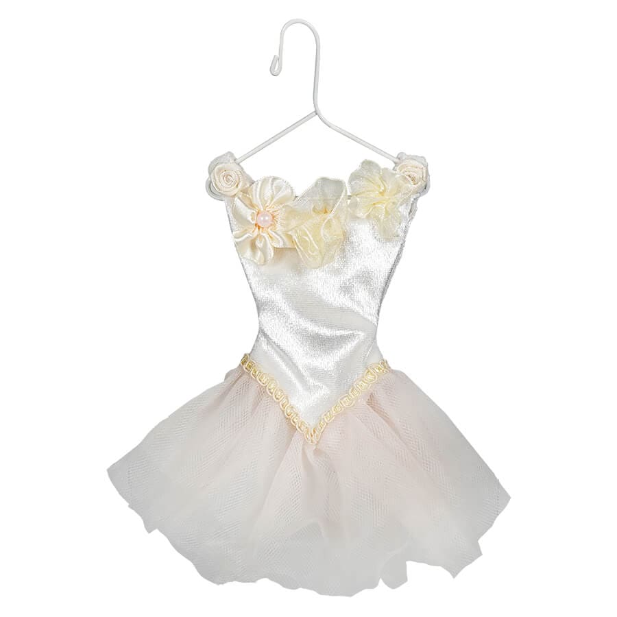 White Polyester Tutu Ornament