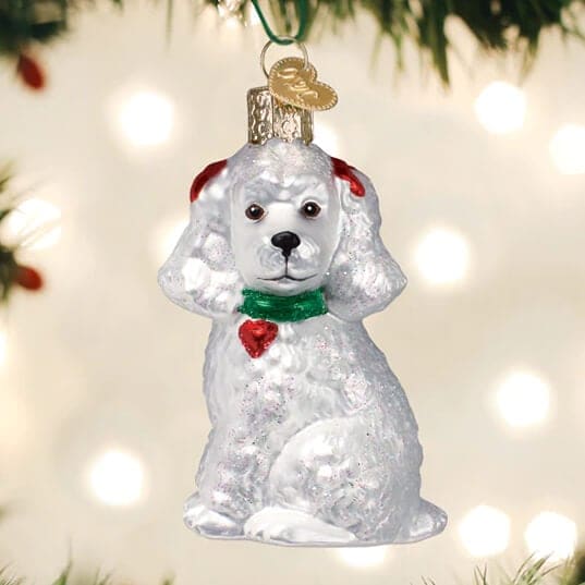 White Poodle Ornament