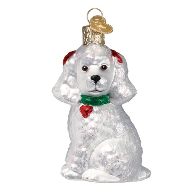 White Poodle Ornament