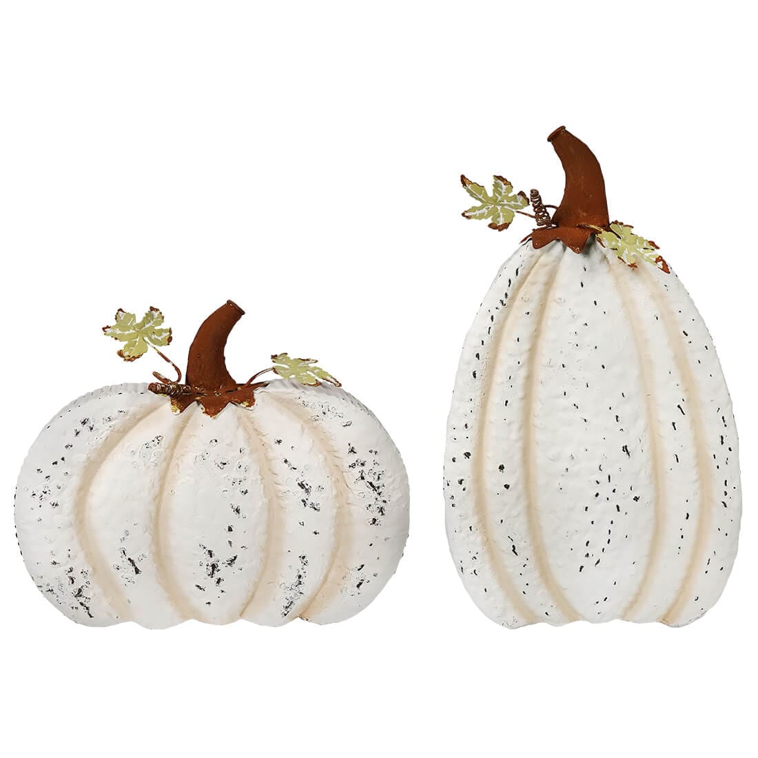 White Rustic Pumpkins Set/2