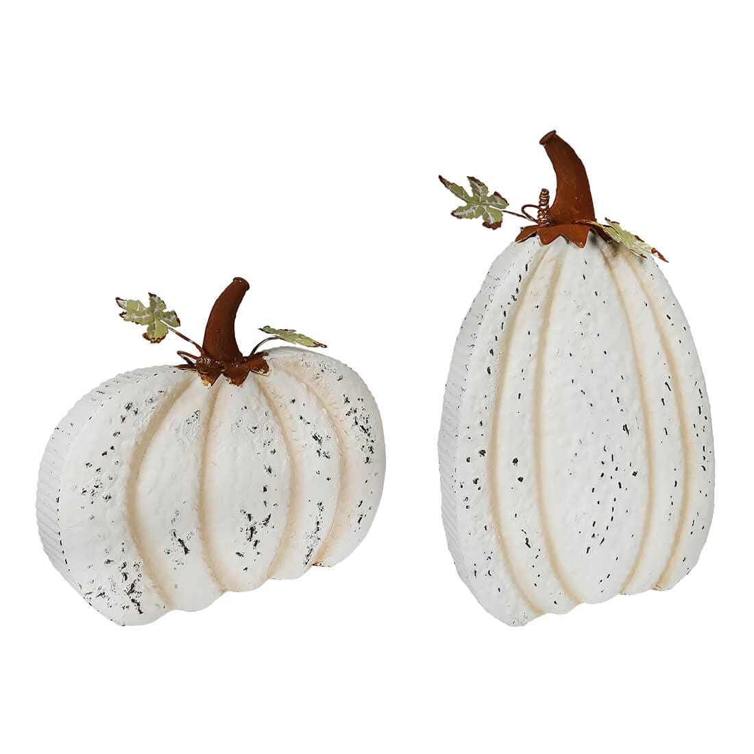 White Rustic Pumpkins Set/2