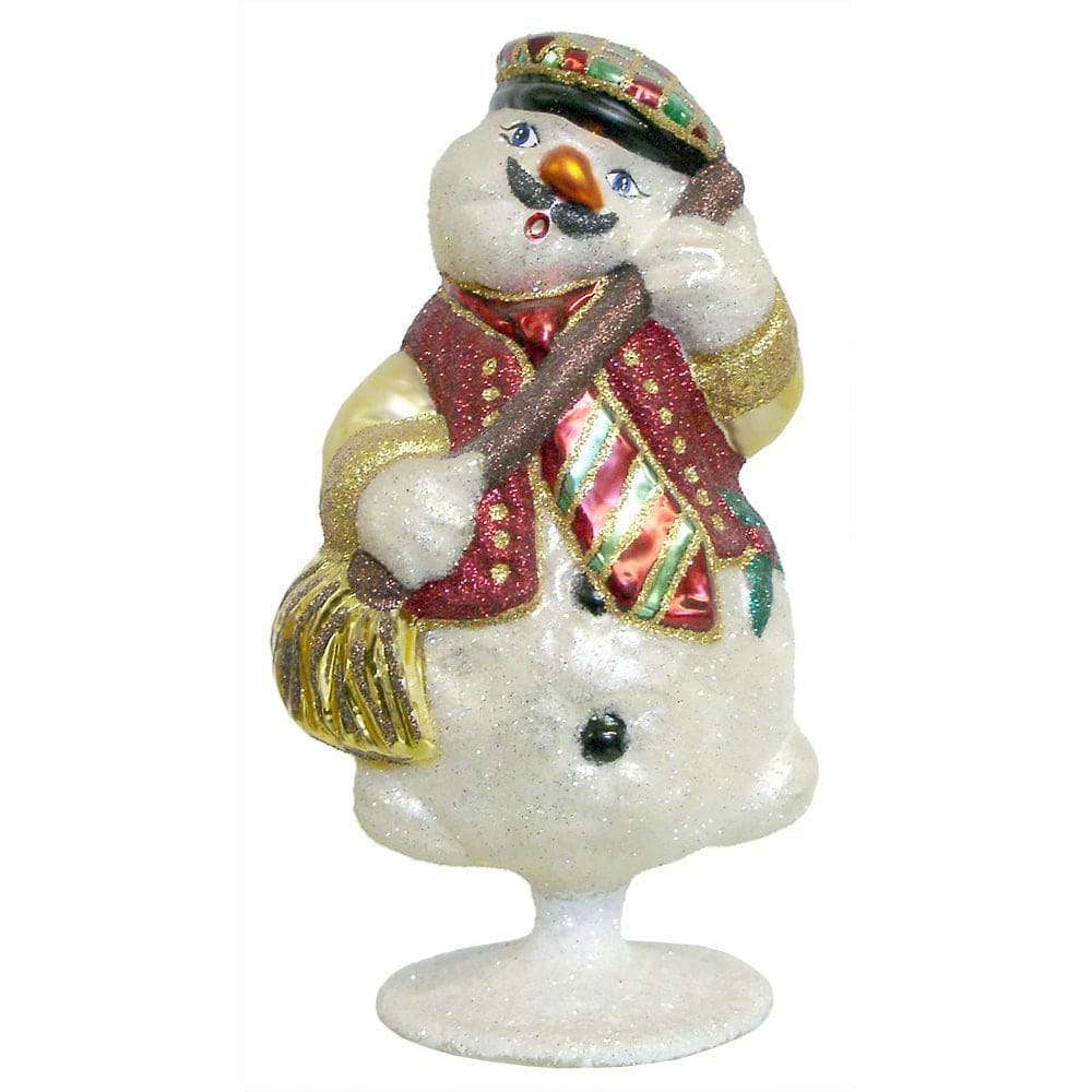 White Whistler Pedestal Ornament