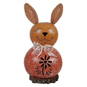 Orange willow bunny gourd with flower cutout and vines decorative miniature gourd by meadowbrooke gourds