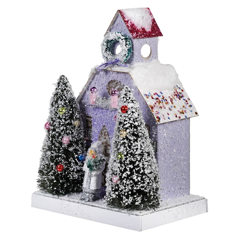 Winter Santa Petite Purple House - Christmas