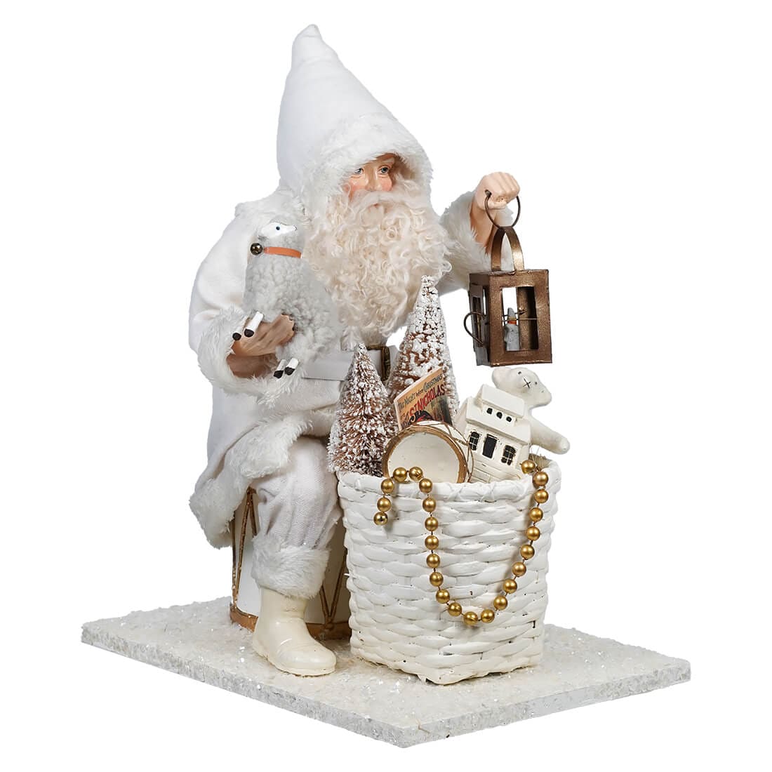 Winter Wishes Santa With Basket Of Toys - Christmas