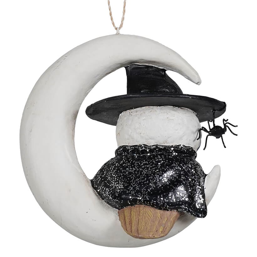 Witch Owl On Moon Ornament - Ornaments