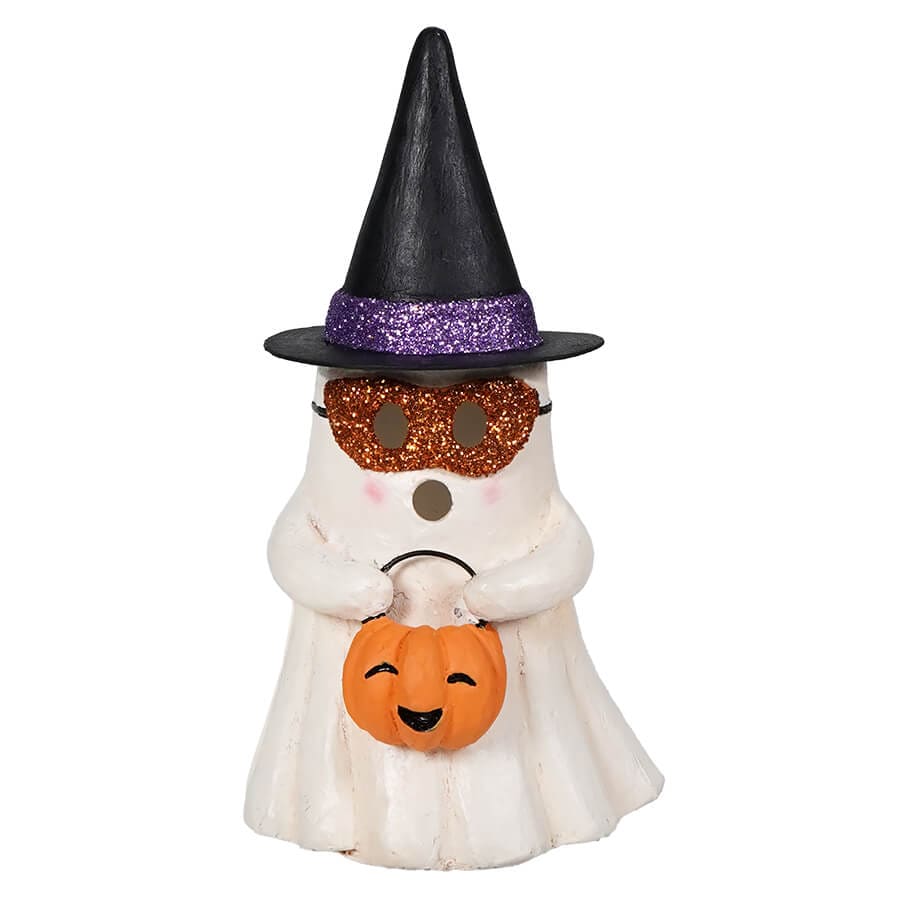 Witchy Ghost with Pumpkin Bucket - Halloween