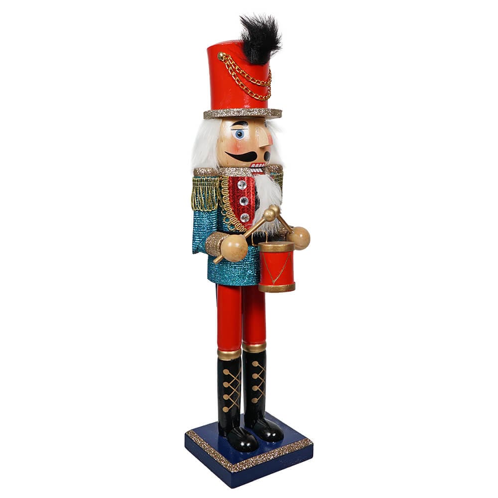 Wood Glitz & Glam Drummer Nutcracker