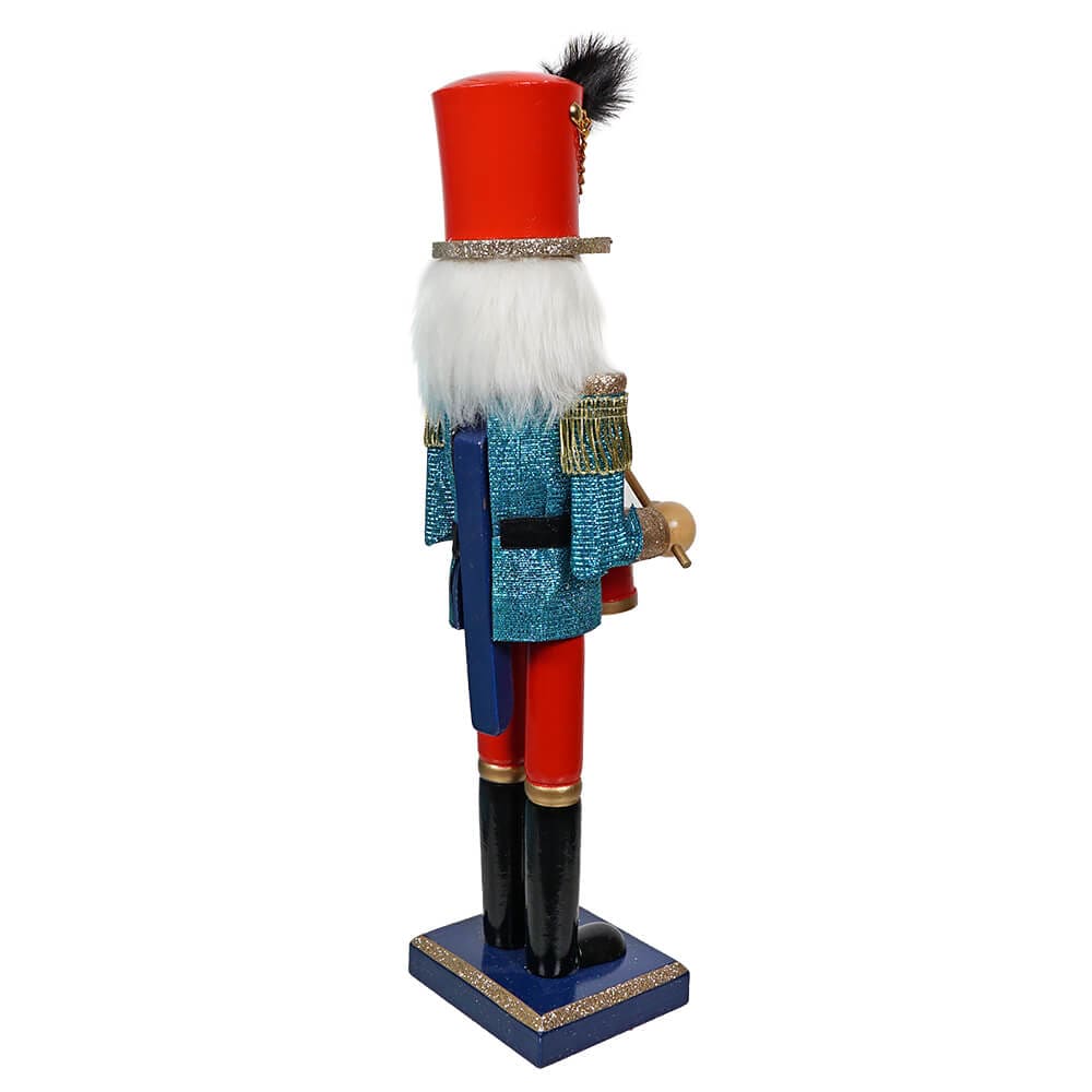 Wood Glitz & Glam Drummer Nutcracker