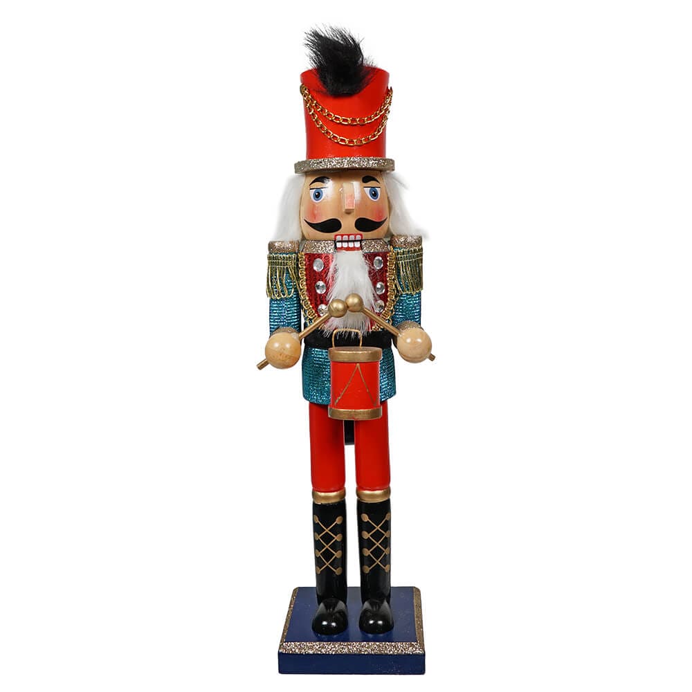 Wood Glitz & Glam Drummer Nutcracker