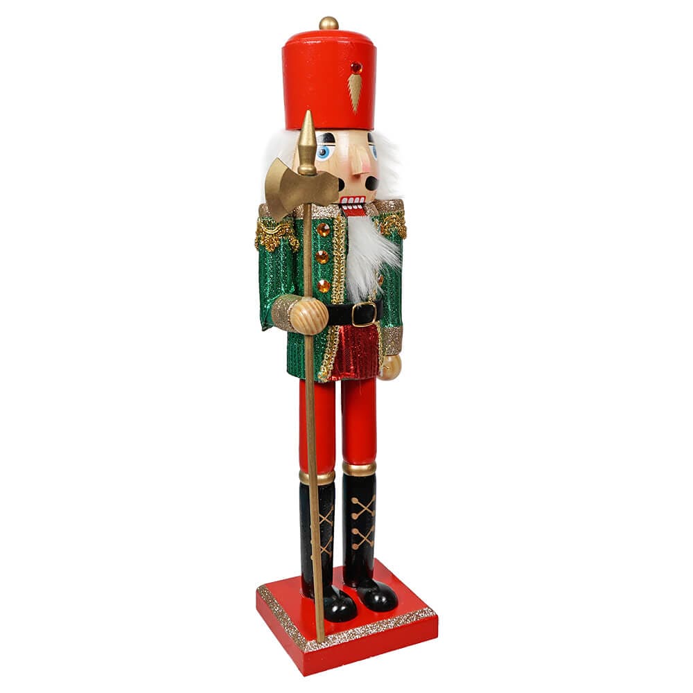 Wood Glitz & Glam Soldier Nutcracker Yielding Axe