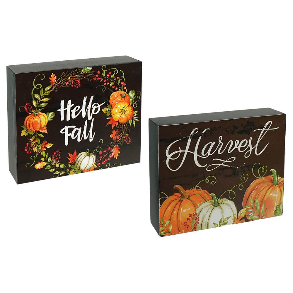 Wood Harvest Pumpkin Blocks Set/2