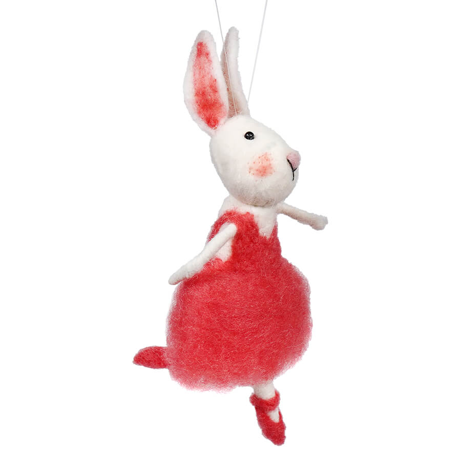 Wool Felt Bunny In Tutu Ornament - Ornaments