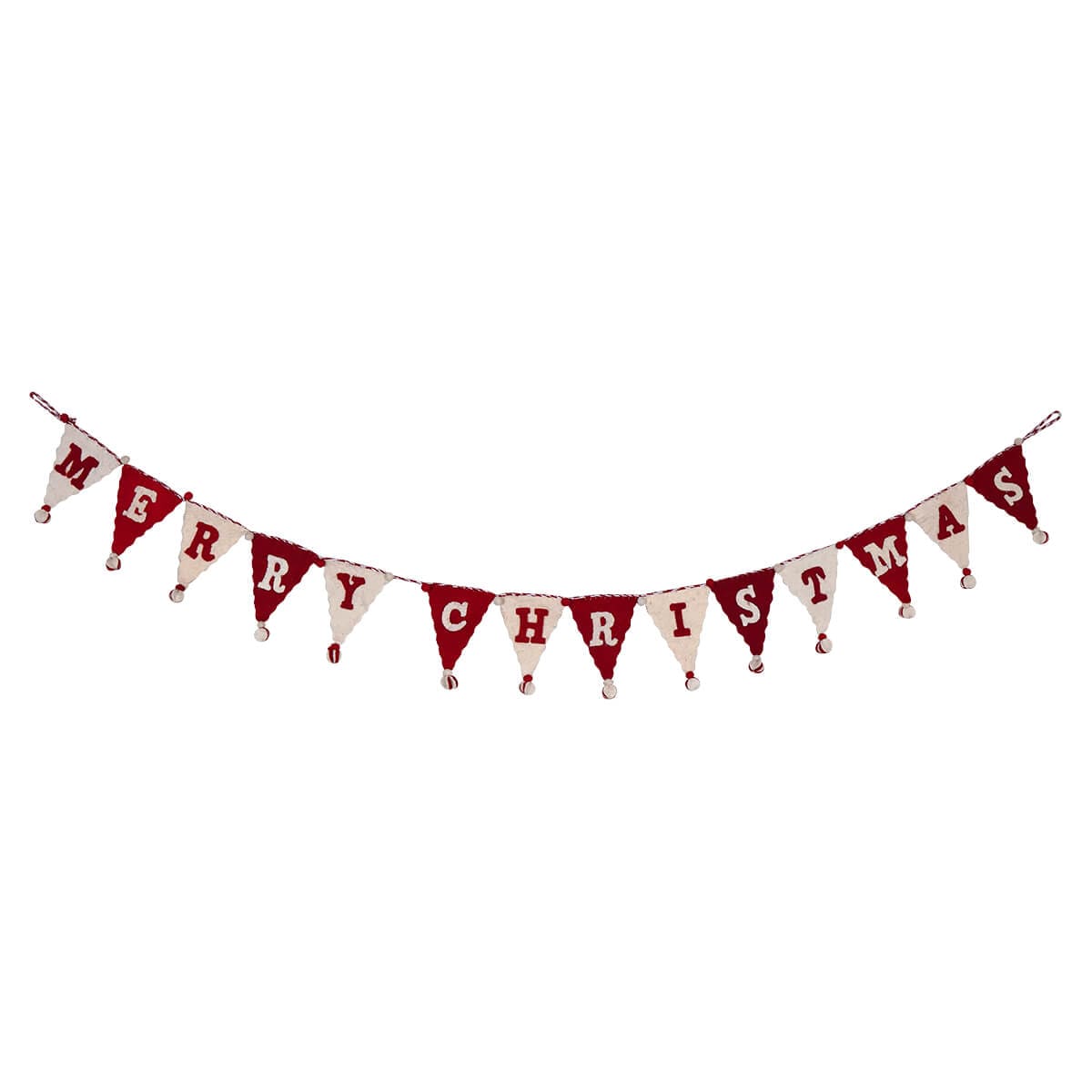 Wool Felt Merry Christmas Pennant Garland