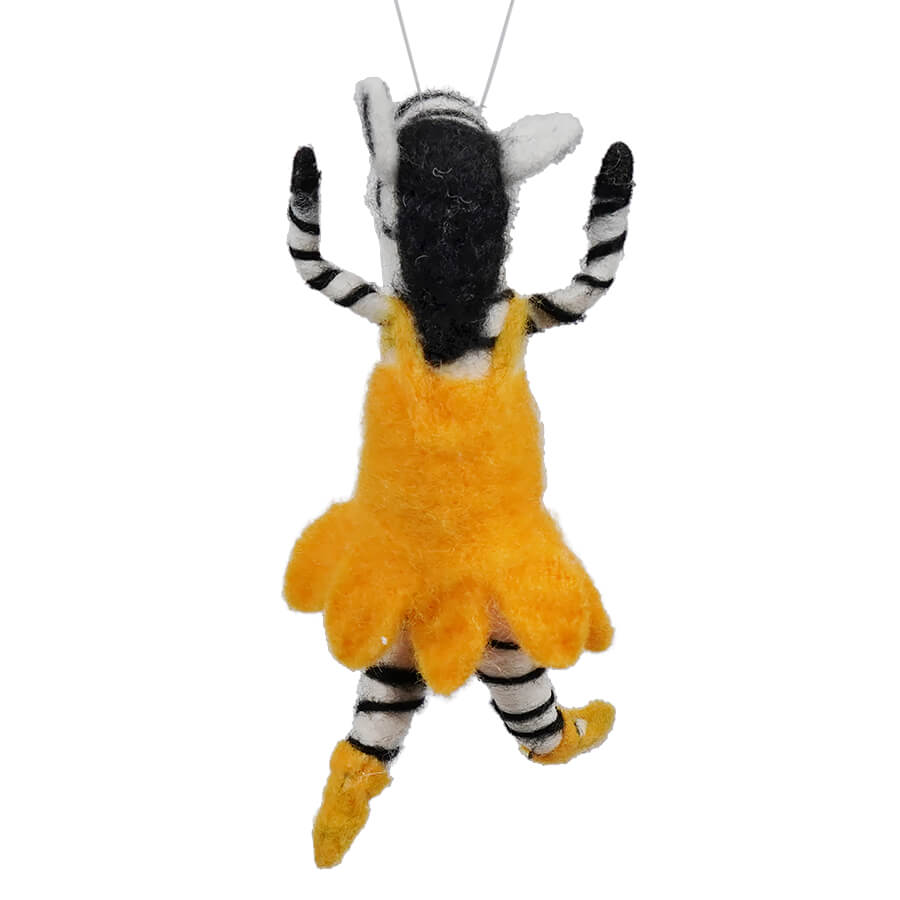 Wool Felt Zebra In Tutu Ornament - Ornaments