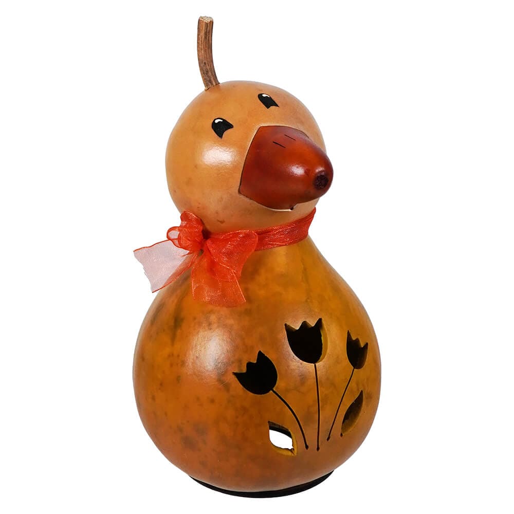 Yellow Duck Dillard Miniature Gourd With Tulip Cutout - Easter