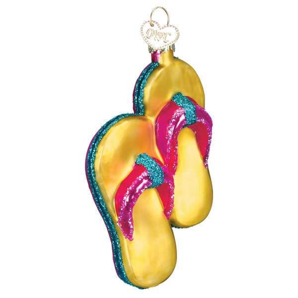 Yellow Flip Flops Ornament