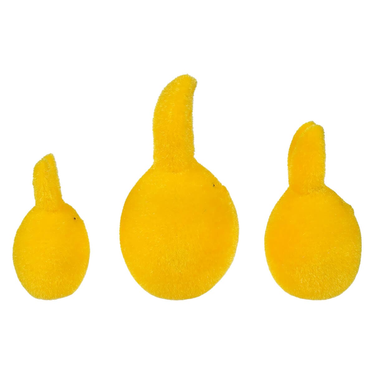 Yellow Flocked Bunny Eggs Set/3 - Easter