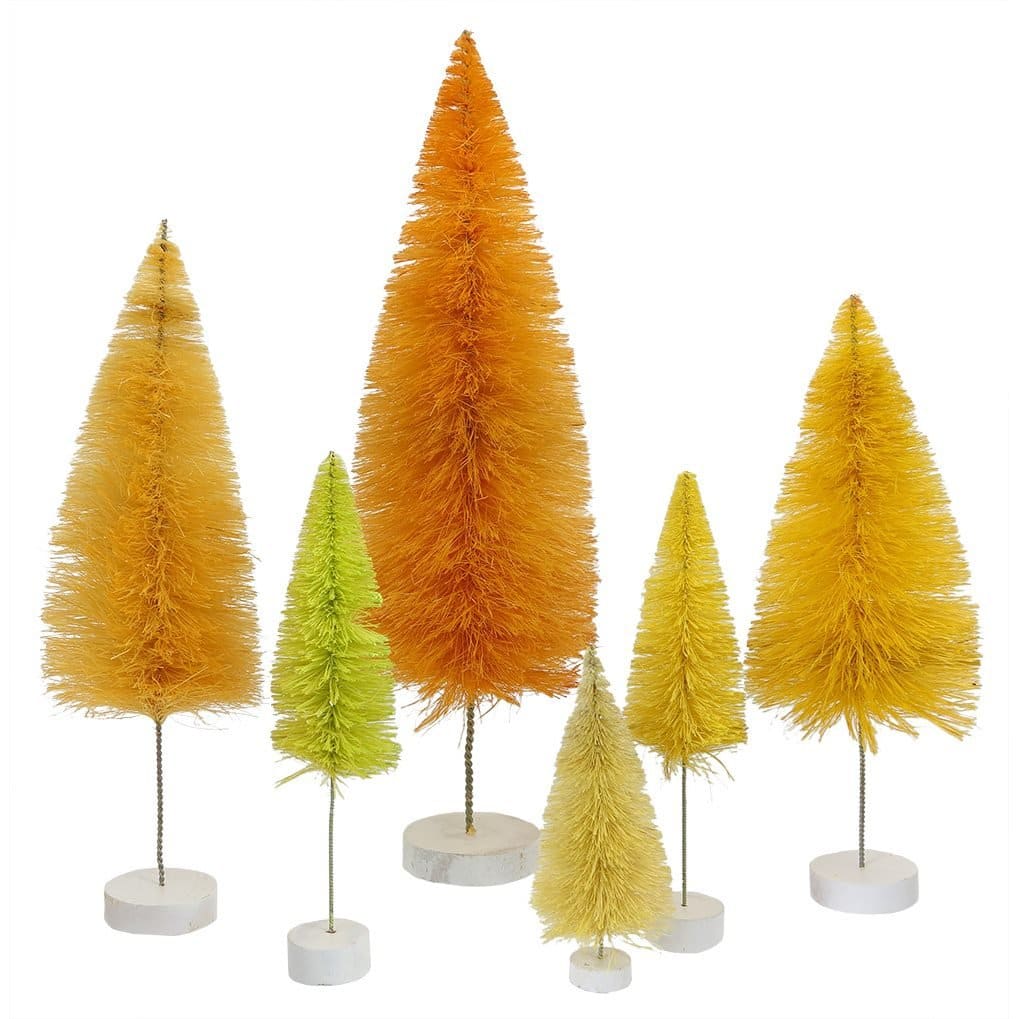 Yellow Spectrum Rainbow Trees Set/6