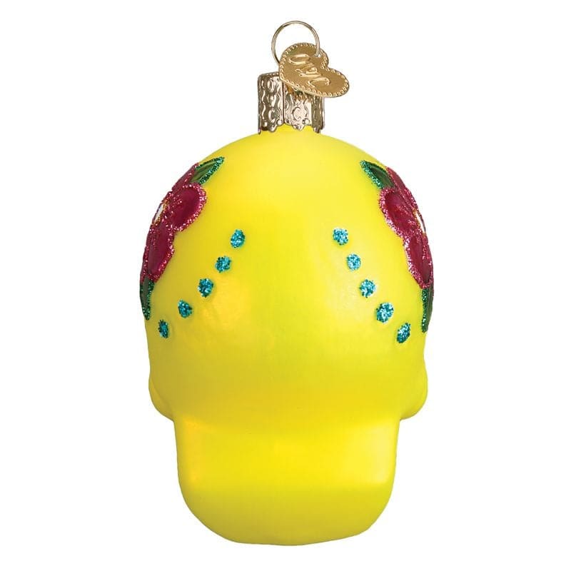 Yellow Sugar Skull Ornament