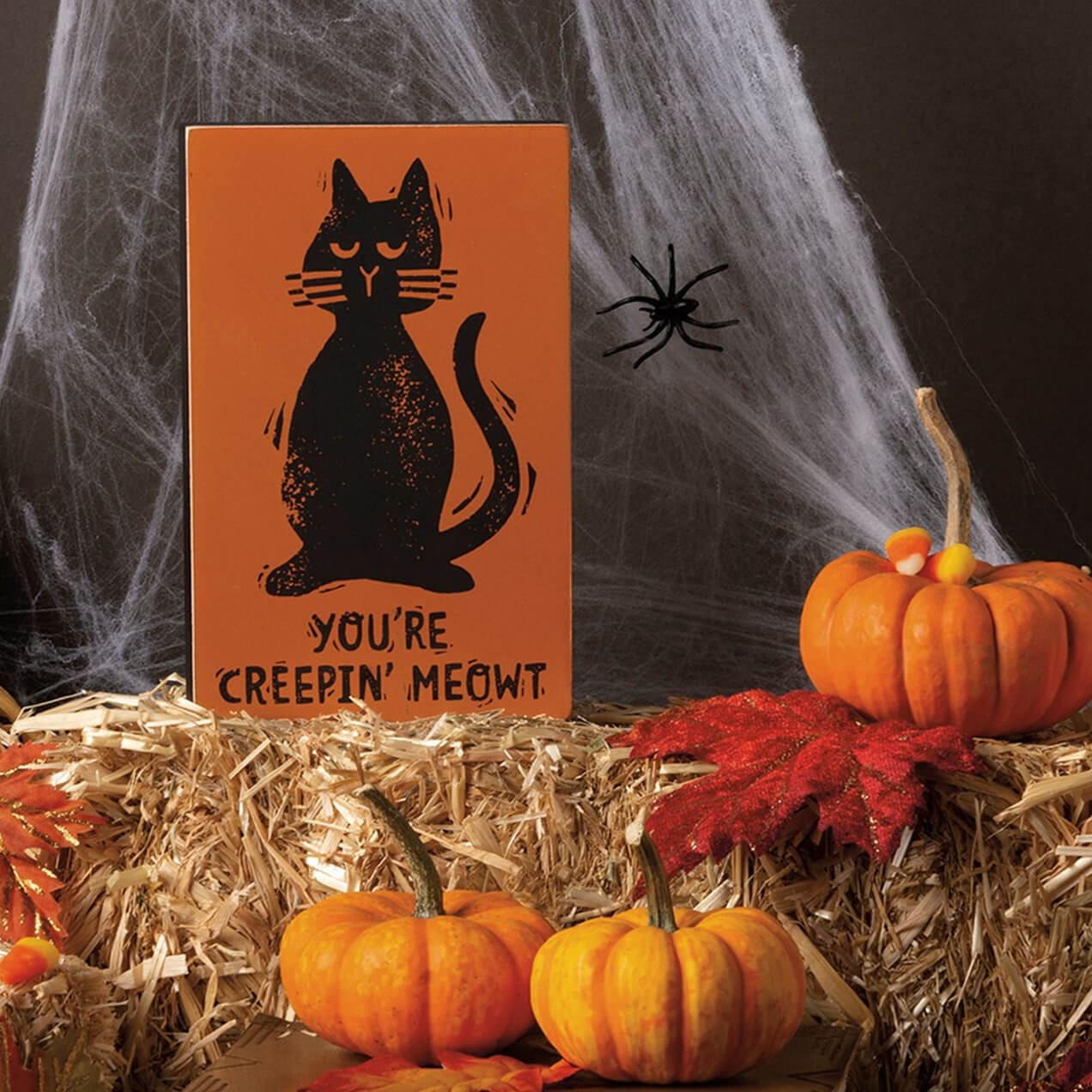 You’re Creepin’ Meowt Block Sign - Halloween