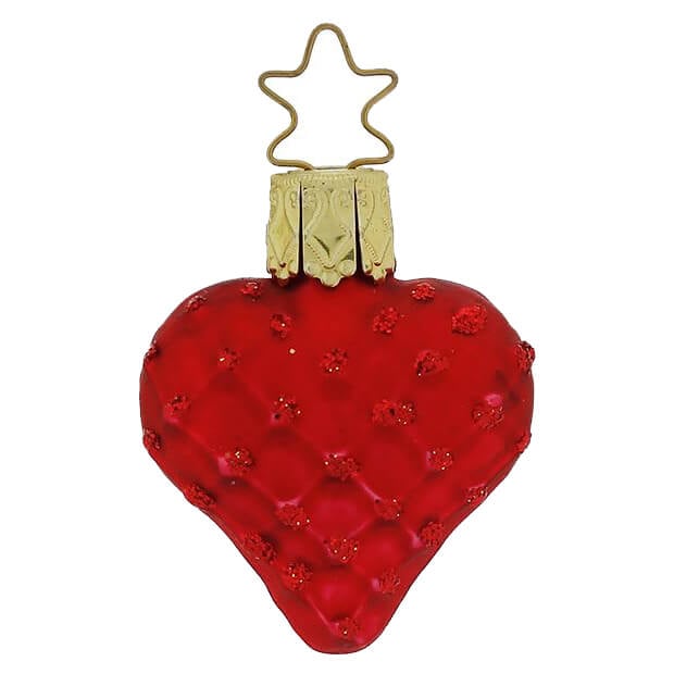 Red Glittered Waffle Heart Ornament