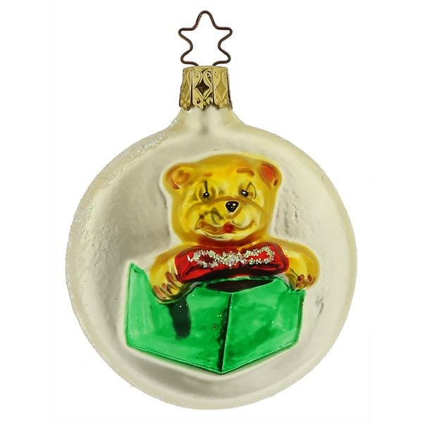 Teddy Bear on Disc Ornament
