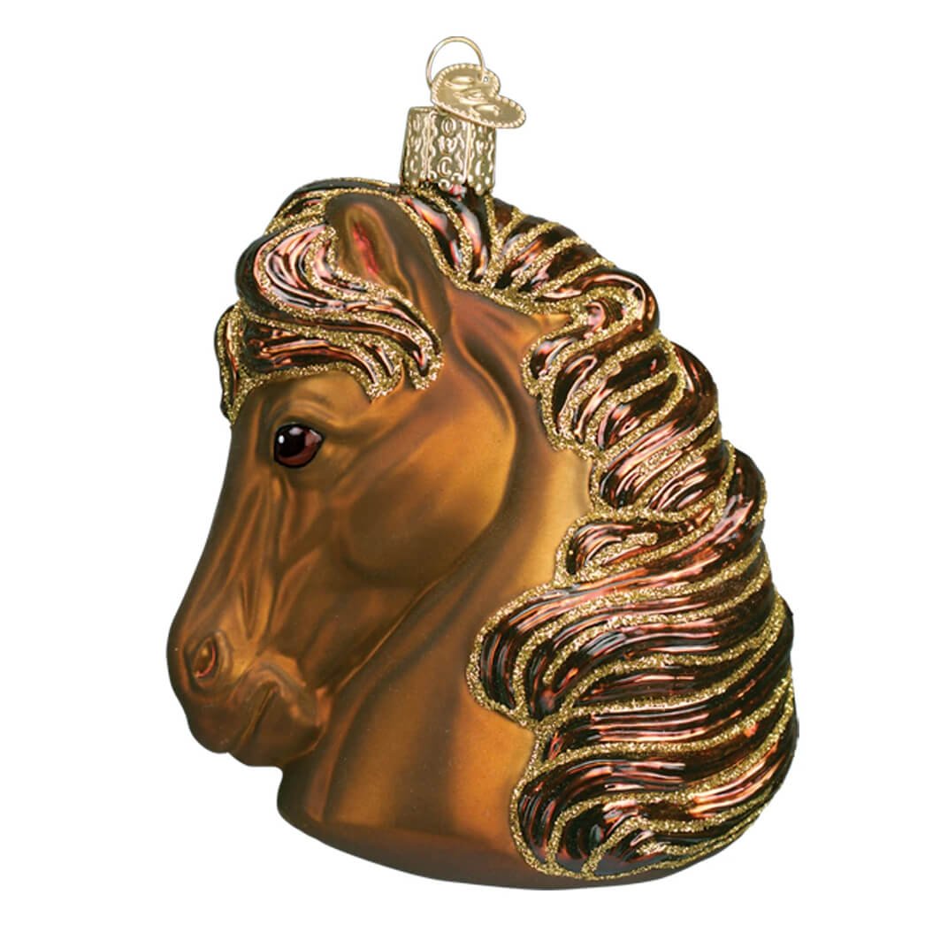 Brown & Gold Horse Head Ornament