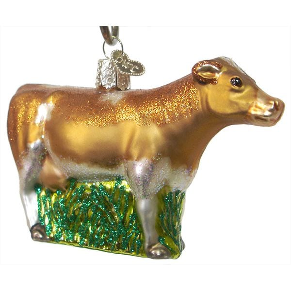 Brown And White Dairy Cow Ornament