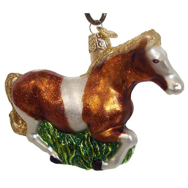 Mustang Brown And White Ornament