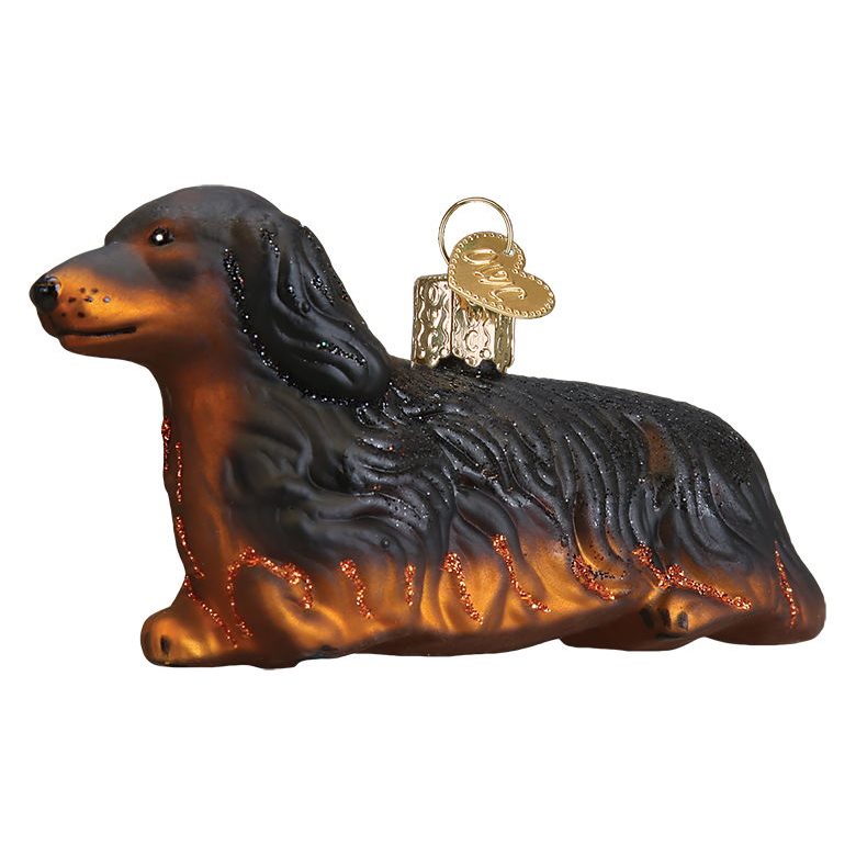 Long-Haired Dachshund Dog Breed Ornament