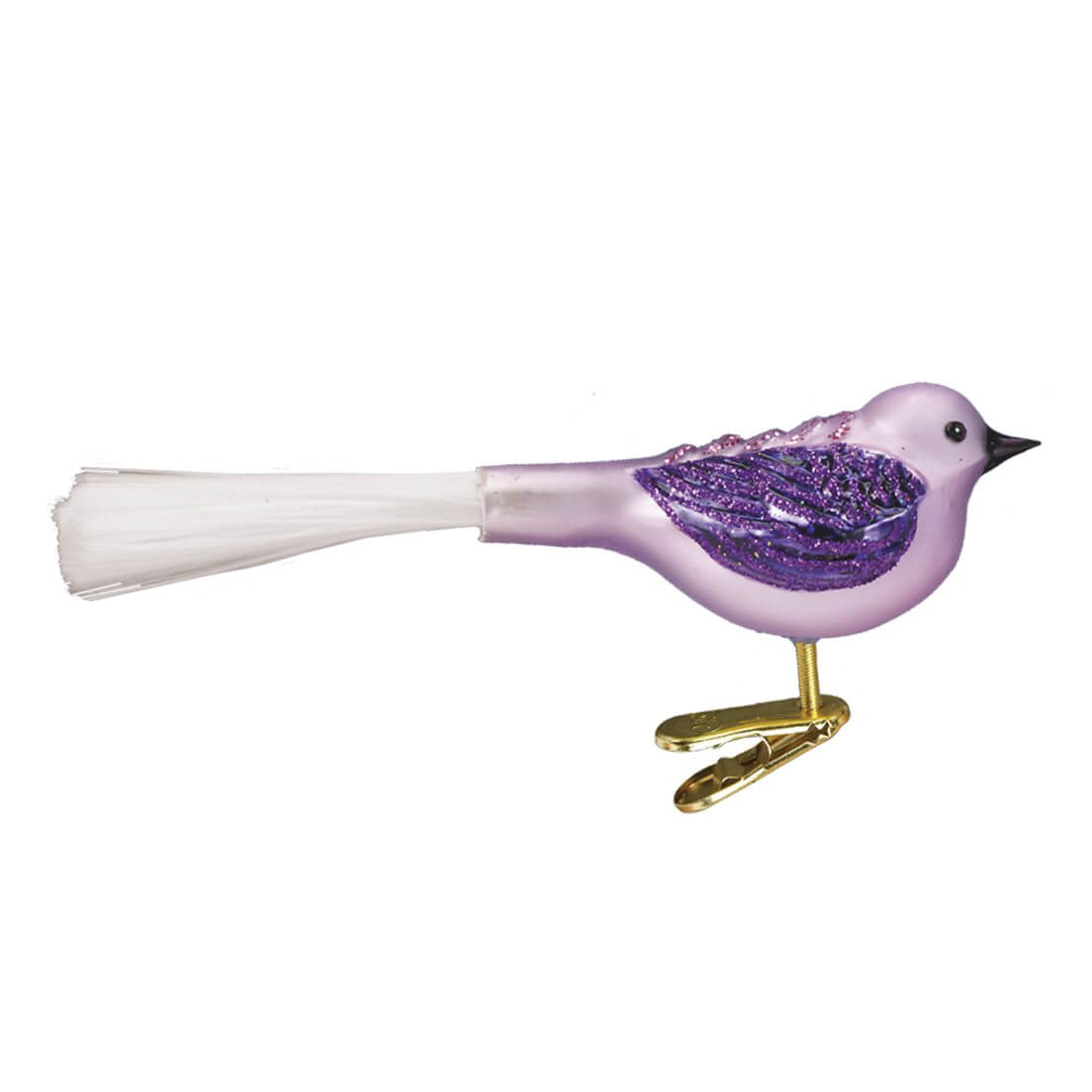 Fat Purple Glitter Bird Ornament