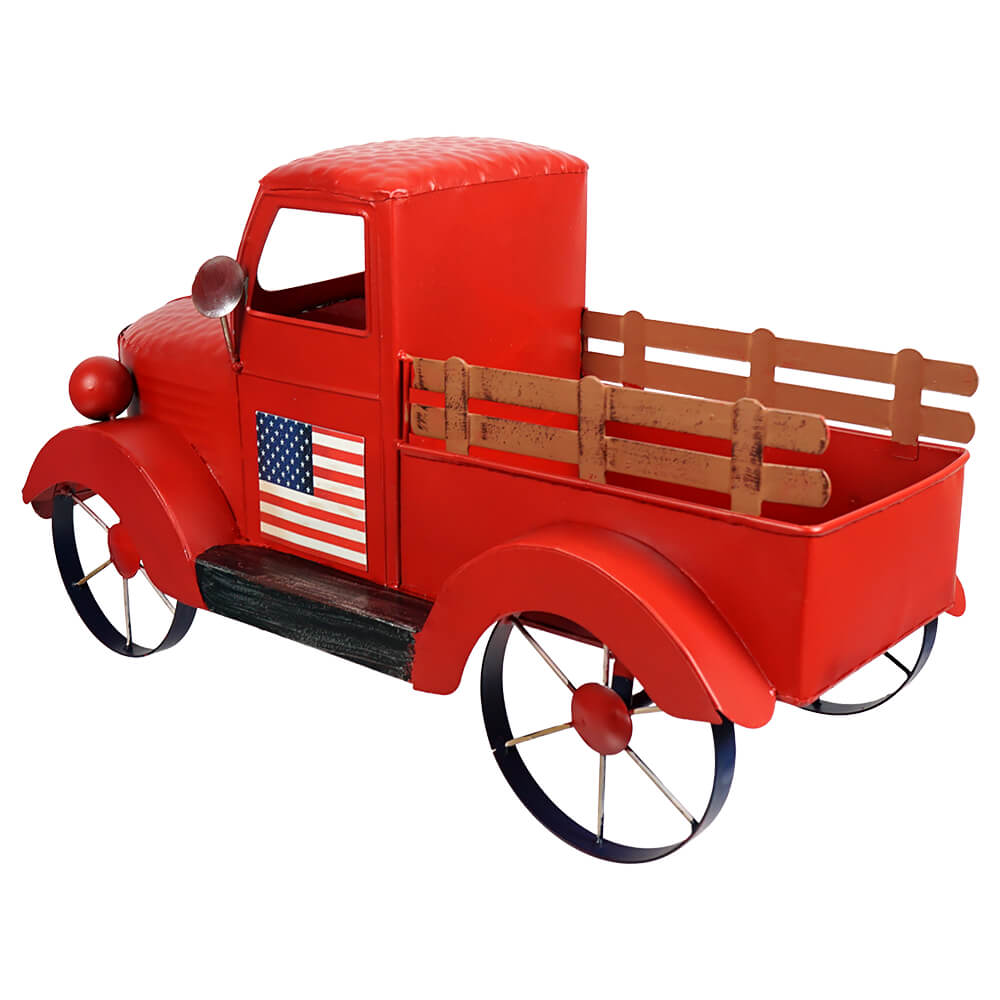 Red Metal Antique Truck