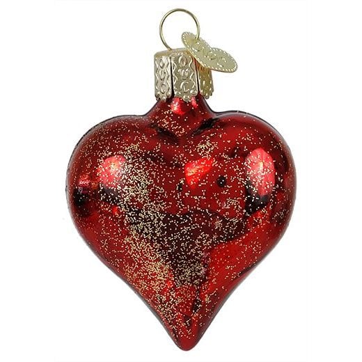 Red Glitter Heart Ornament