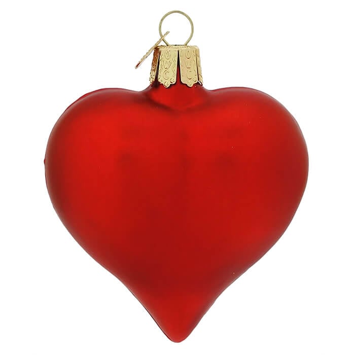 Large Matte Red Heart Ornament
