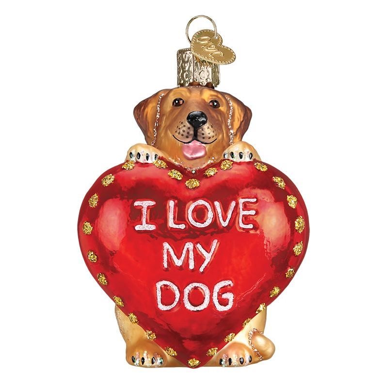I Love My Dog Heart Ornament