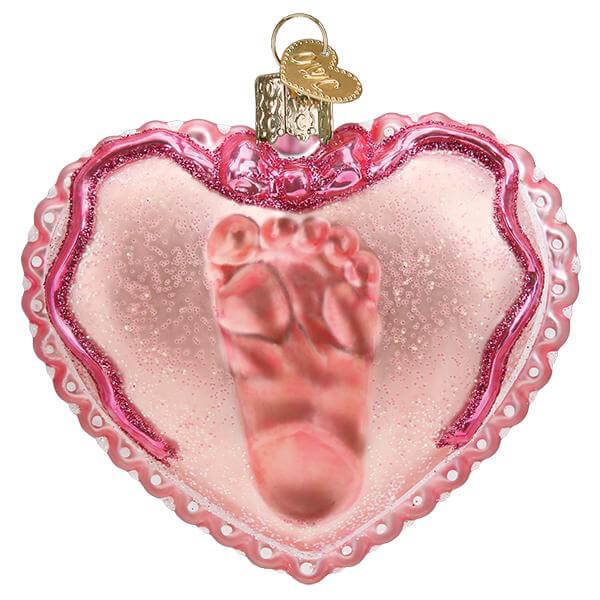 Baby Girl's Footprint Ornament