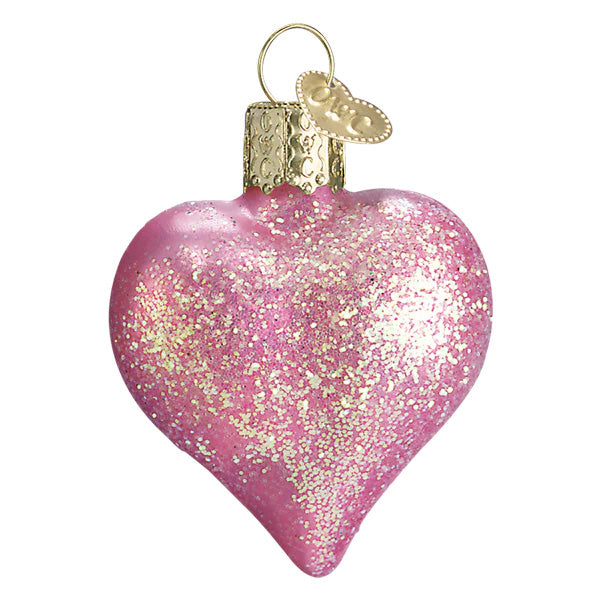 Pink Glittered Heart Ornament