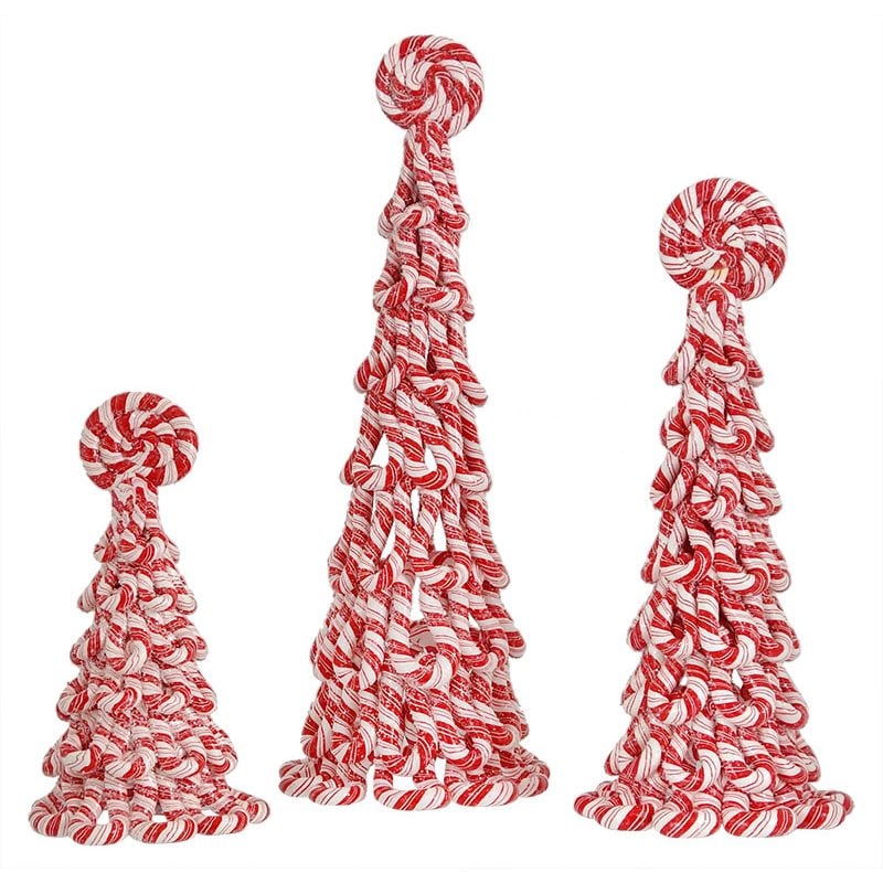 Peppermint Candy Cone Trees Set/3