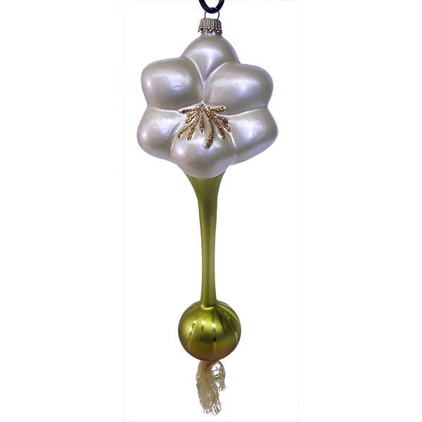 White Amaryllis with Bulb Ornament