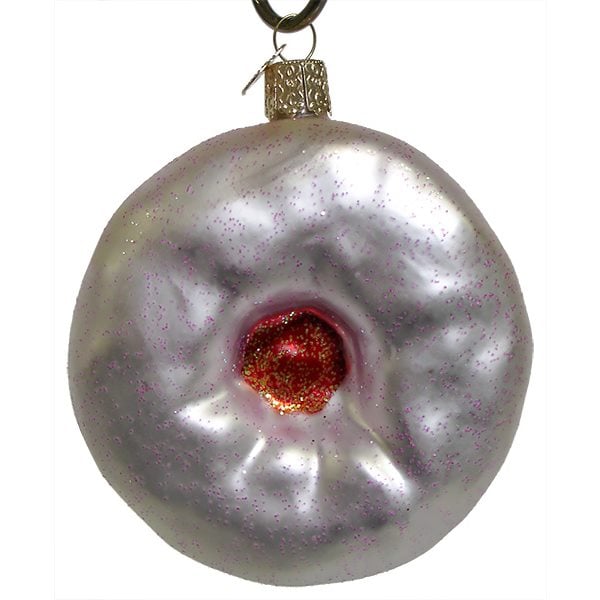 White Frosted Donut Ornament