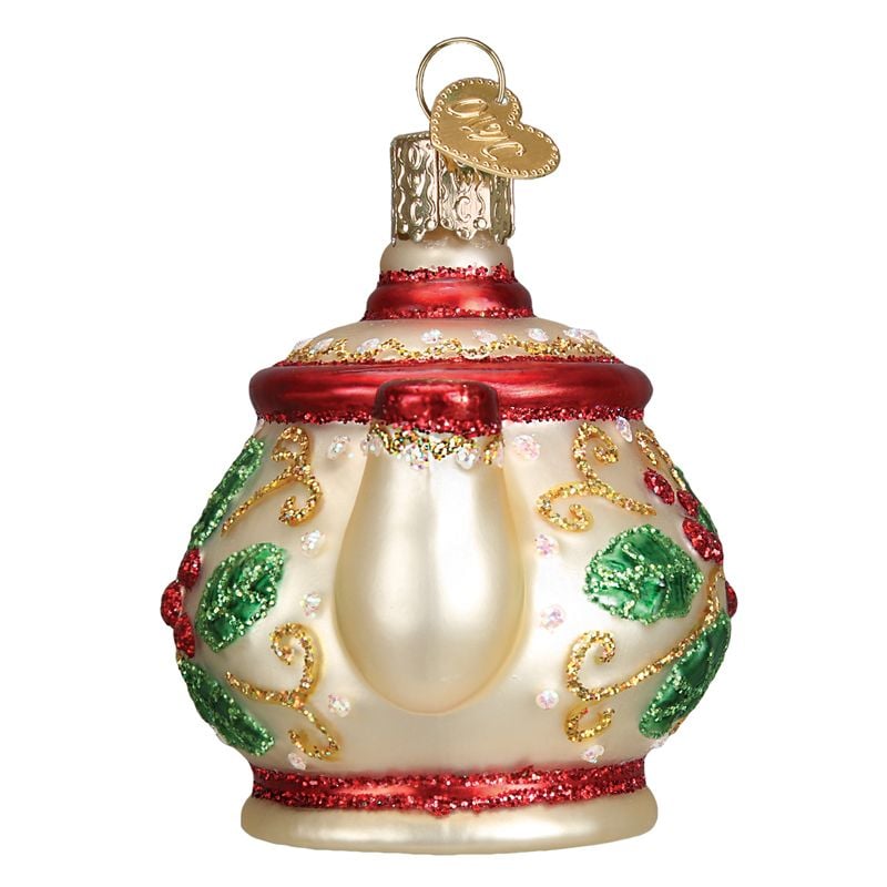 Holly Teapot Ornament