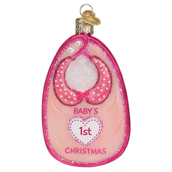 Pink Baby Bib Ornament