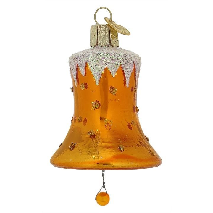 Gold Snowcapped Bell Ornament