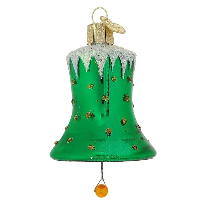 Green Snowcapped Bell Ornament